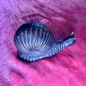 Cast Iron Snail Figurine Heavy Rustic Garden Decor Paperweight Metal Slug